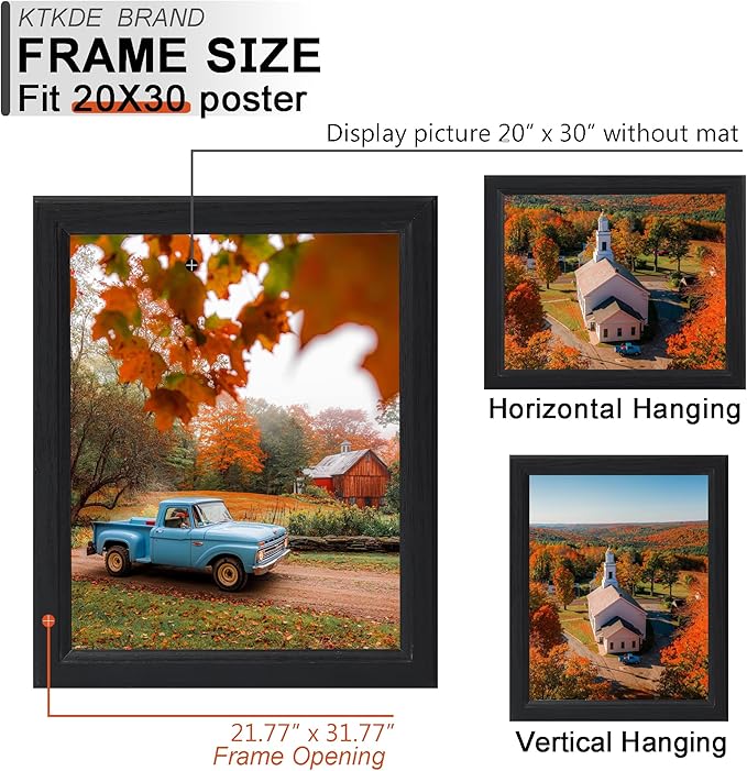 KTKDE Studio Gallery 20X30in Select picture Poster Frame Set of 3, black Wooden frames Display Poster, Posters & Art Prints for Artwork Wall Vertical or Horizontal Display best gift