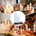 Pillar Candles Bulk Set - Unscented, Smokeless, Dripless | 3 Sizes: 2x3, 2x6, 2x8 Inches | Ideal for Weddings, Christmas & Home Decor (72, White)