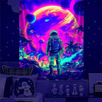 NYZE Astronaut Space Tapestry for Bedroom, Glow in the Dark Room Decor Wall Tapestries, Cool Galaxy Planet Wall Hanging, Wall Hanging for Men Guys Gamer Room Dorm Living Room 44x60 in