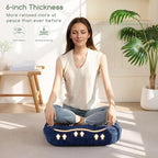 6" Washable Floor Pillow Cushion for Adults, Meditation Cushion Pillow, Removable Tufted Blended Corduroy Cover, Large Square Floor Sitting for Tatami Living Room or Yoga, 2Pack, Machine Washable