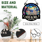 You and Me Got This, Personalized Couple Suncatchers for Windows Hanging Ornament, Housewarming Gifts for Couple Husband Wife, Christmas Anniversary Wedding Gifts for Couples 2024