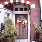 250th Anniversary Eagle Wreath, 3D Eagle Wreaths for Front Door, Red White and Blue Patriotic Wreath All-Weather Farmhouse Outdoor Holiday Decoration (A)