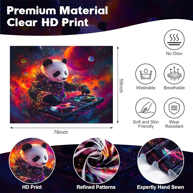 NYZE Astronaut Space Tapestry for Bedroom, Glow in the Dark Room Decor Wall Tapestries, Cool Galaxy Planet Wall Hanging, Wall Hanging for Men Guys Gamer Room Dorm Living Room 79in×591in
