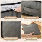 90L Under Bed Storage Containers, Closet Organizers and Storage Bins, Foldable Underbed Storage Bags for Blanket, Clothing, Comforter, Sweaters, Pillows, Linen Sheets, Wrapping Paper, grey