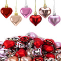 Iceyyyy 60Pcs Valentine's Day Heart Ornaments-Valentine's Mother's Day Heart Baubles Shaped Hanging Ornaments Decoration for Valentine Tree Wedding Anniversary Party