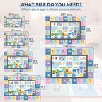 Kids ABC Rug for Playroom, Classroom Alphabet Area Carpet Playmat,Washable Toddler Mat for Baby Room,Play Room,Bedroom,Floor,Nursery (Blue,9'x12')