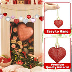 ZMCINER 36PCS 2 Sizes Heart Ornaments Valentine Ornaments for Tree Decorations, Valentine Day Ornaments for Heart Decorations (3 Colors)