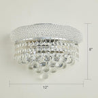 2-Lights Empire Crystal Wall Sconce Light for Living Room Dining Room Bathroom Vanity Mirrors Hallway Bedroom Closet Stairway (Chrome)