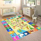 Educational Kids Rug 3x4ft - Alphabet, Numbers, Shapes & Seasons Learning Carpet, Washable Non-Slip Nursery & Classroom Mat for Playrooms, Durable Multi-Design Play Mat