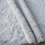 Round Furry Rugs for Living Room Faux Rabbit Fluffy Fur Rug for Bedroom Washable Area Rugs Boho Circle Rug Grey Shag Rug 4ft