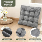 Meditation Floor Pillow Set of 2,Memory Foam Meditation Floor Cushions for Adults Sitting, Large Square Thickened Seat Cushion for Yoga, Tatami Living Room (2, Dark Grey)