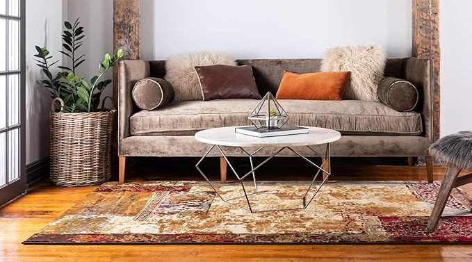 Unique Loom Barista Collection Area Rug - Arusha (4' 1" x 6' 1" Rectangle, Beige/ Black)
