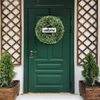 24" Spring Wreath for Front Door, Artificial Boxwood Wreaths, Summer Door Wreath, Used for Spring Home Decor,Farmhouse or Room Indoors,Outdoors, corridors, Offices (Green)