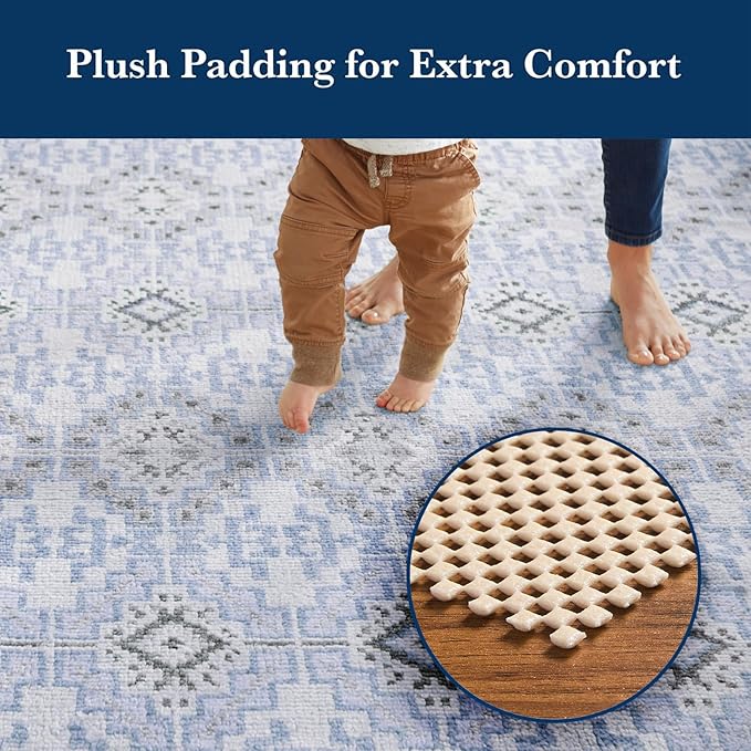 Veken 5x7 Ft Rug Pad Gripper for Hardwood Floors, Non Slip Khaki Rug Pads for Area Rugs, Thick Rug Grippers for Tile Floors, Under Carpet Anti Skid Mat, Keep Your Rugs Safe and in Place