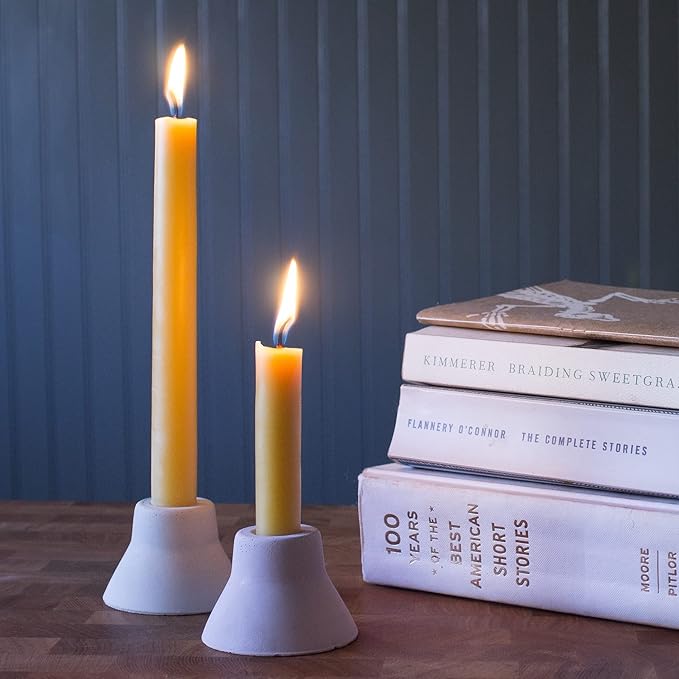 Bluecorn Beeswax Taper Candles, 100% Pure Natural Bees Wax, 12 Inch Pair, Sage Green Candlesticks, Unscented, Clean Burning & Dripless, Long Lasting, Thanksgiving & Christmas Decor, American Made 1 Ct