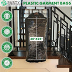 Party Bargains 40x25 Inch Clear Plastic Garment Bags, 50 Pack