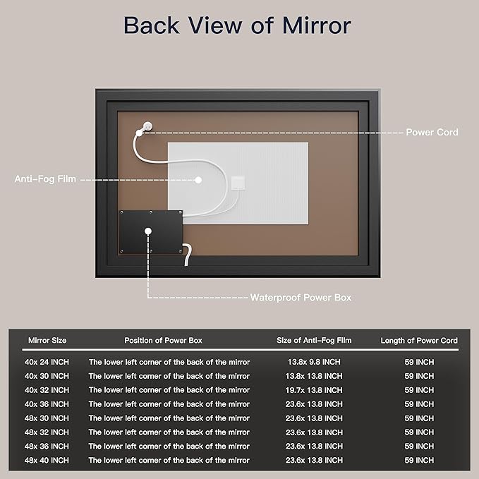 ISKM Framed LED Mirror for Bathroom 40"x32", Dimmable LED Bathroom Mirror with Lights, Anti-Fog, Front and Backlit Lighted Mirror 3-Colors, Shatterproof, Memory Function
