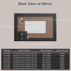 ISKM Framed LED Mirror for Bathroom 40"x24", Dimmable LED Bathroom Mirror with Lights, Anti-Fog, Front and Backlit Lighted Mirror 3-Colors, Shatterproof, Memory Function