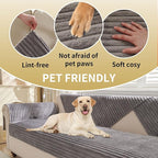 HAOMAIJIA Waterproof Couch Cover for Dogs Washable,Fuzzy Pet Couch Covers for Sofa,Thick Soft Dog Bed Cover Non-Slip Couch Covers for 3 Cushion Couch Sofa Pet Friendly (Grey, 35" x 82")