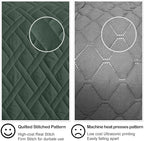 HORIMOTE HOME Quilt Set Queen Size Dark Green, Classic Geometric Diamond Stitched Pattern, Ultra Soft Microfiber Lightweight Bedding Bedspread Coverlet for All Season with 1 Quilt 2 Pillow Shams