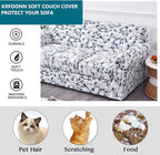 KRFOONN 4 Piece Stretch Sofa Couch Covers for 3 Cushion Couches Printed Sofa Slipcover with 3 Separate Seat Cushion Covers Washable Sofa Slip Covers Furniture Protector for Pets Kids (Large, 12)