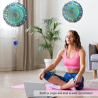 Wind Spinner Mandala Peacock - 12In Laser Cut Stainless Steel Wind Spinners Outdoor, 3D Kinetic Hanging Sculpture, Rustproof Metal Garden Decor Yard Art, Unique Gift for Women, Men, Holidays