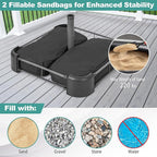 Tangkula Patio Umbrella Base, 220 lbs Heavy Duty Sand Filled Weighted Umbrella Stand with 2 Sandbags, All Weather Oxford Cover, for Poles up to 1.9 inches, for 15 ft Large Market Table Pool Umbrella