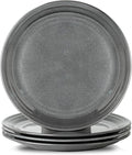 HASENSE Dinner Plates, 10 Inch Ceramic Serving Plates for Kitchen, Modern Round Dishes Set of 4, Scratch Resistant Salad Plates, Dishwasher and Microwave Safe, Grey