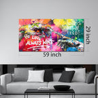 CIRABKY Large Colorful Wall-Art for Living Room - Graffiti Wall Art Canvas - Hand of God Art Prints Posters Size 29" x 59"