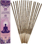 Lavender Incense Sticks Natural - 16 Sticks Handcrafted Lavender Sticks for Relaxation, Meditation, Yoga, Spiritual Purification & Home Ambiance | inciensos aromaticos para la casa