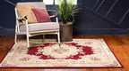 Rugs.com Chateau Collection Rug - 3 Ft Square Red Medium Pile Rug