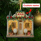 Personalized Hair Salon Christmas Ornament 2025, Custom 2D Flat Acrylic Ornament, for Hairdresser, Stylist Keepsake, Beauty Salon Christmas Tree Decoration