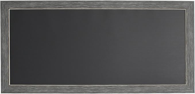 DesignOvation Wyeth Framed Magnetic Chalkboard, 13" x 26", Gray