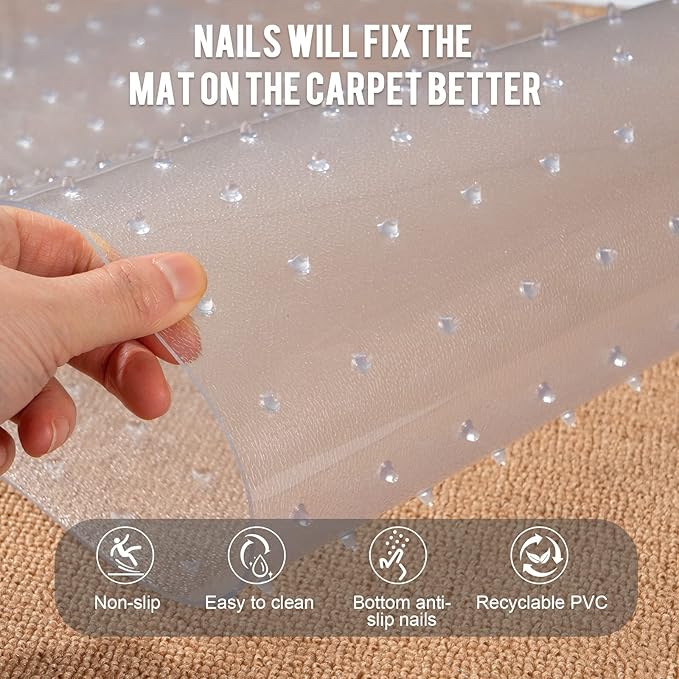 Uross Carpet Protector for Pets -3.6FT Transparent Plastic Under Door Cat Carpet Protector for Doorway, Anti Cat Scratch Mat, Stop Cats from Scratching