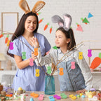 JULMELON 24 Pcs Easter Bunny Hanging Ornaments, Spring Rabbit Decor for Festive Tree Indoor Outdoor Easter Decor