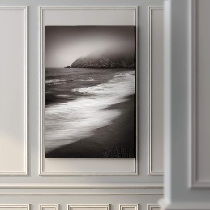 Renditions Gallery Canvas Nature Wall Art Home Paintings & Prints Vintage Blurry Shore Black & White Scenic Modern Decorative Artwork for Bedroom Living Room Office Kitchen - 24"x36" LT06