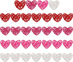 STMK Valentine’s Day Rattan Balls Decorative, 32 Pcs 2.36 Inch Heart Shaped Wicker Balls Decorations for Valentine’s Day Decor DIY Vase Bowl Filler Wedding Decoration (Red, Rose, Pink and White)
