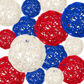 SANNIX 16 Pcs Red White and Blue Rattan Balls 4th of July Vase Filler Wicker Balls Patriotic Decorations 3 Sizes Decorative Balls for Bowls Independence Day Home Table Decor
