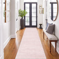 Art&Tuft Non-Slip Runner Rug - 2x8 Runner Rug Washable Low-Pile Rugs Runners, Soft Distressed Carpet Runner for Bedroom Bathroom Kitchen Laundry Living Room, Lightpink