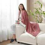 Snuggle Sac Christmas Red Blanket Twin Size, Ultra Soft Warm Fuzzy Knit Blanket Throws Dupes for Couch,Sofa, Bed, Heather Red, 60x80 inches