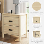 Signature Design by Ashley Cabinella Casual 2-Drawer Nightstand with Round Post Legs, 24.37" Tall, Light Brown