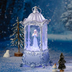 Snow Globe Lantern with Violin Girl – Shatterproof, 8 Songs Musical Box, Automatic Snowfall, Led Light, USB or Battery Powered,for Valentine’s Day Gifts Present Birthday Home Fall Decoration, Silver