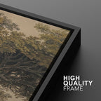 MUDECOR Framed Wall Art Print Set Vintage Landscape Rustic Tree and Mountain View Illustrations Decorative Colorful for Living Room, Bedroom, Office - 24"x36"x3 Black
