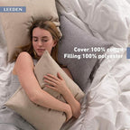 Leeden 26 x 26 Throw Pillow Inserts (Set of 2) with 100% Cotton Cover - 26 Inch Square Decorative Sofa Pillows for Sofa, Couch, Bed and Home Decor