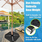 Giantex 4PCS Patio Offset Umbrella Base Weight, 195 lbs Water Sand Filled Umbrella Stand for Cantilever Offset Umbrella, Outdoor Market Umbrella Base with Easy-Filling Spouts