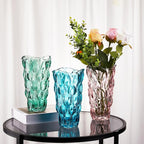 CEMABT Glass Vases for Flowers，Thickened 3.4 lb Morden vases for Tables Centerpieces, vase for Home Decor, Crystal,Colorful,Vintage and Clear Rose Large Vases Christmas Day Gifts（Blue）
