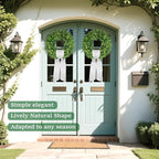20''Boxwood Wreaths for Front Door,Artificial Spring Summer Wreath,Boxwood Wreaths with Sash,All Seasons Wreath for Farmhouse,Wedding,St Patrick's Day Decoration,Indoor & Outdoor