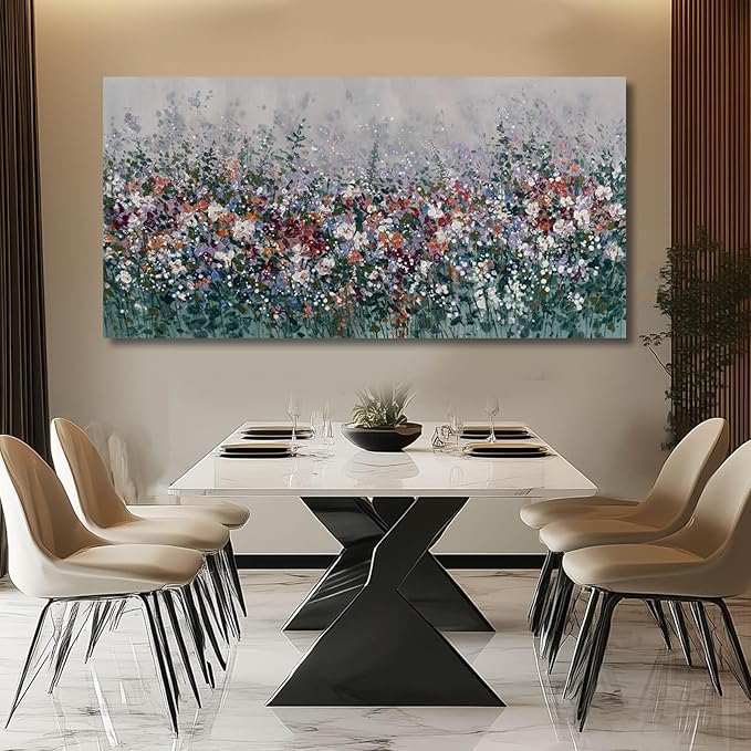 GAIDUOMAI Floral Canvas Prints Retro Wall Art Nature Art Posters for Home Wildflower Painting for Living Room Hallway Decor 29x58 Inch Large Size