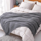 Panku Ultra Soft Cozy Knit Throw Blanket for Couch and Bed, Knitted Luxury Cozy Warm Fleece Blanket Throw, Plush Fluffy and Fuzzy Blankets for Gift (50x60 Inches, Dove Grey)