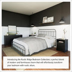 Prepac Rustic Ridge Farmhouse 6-Drawer Double Dresser, Black Dresser for Bedroom, Chest of Drawers with 6 Storage Drawers, 53.25” wide x 18.25” deep x 28.5” tall, Black